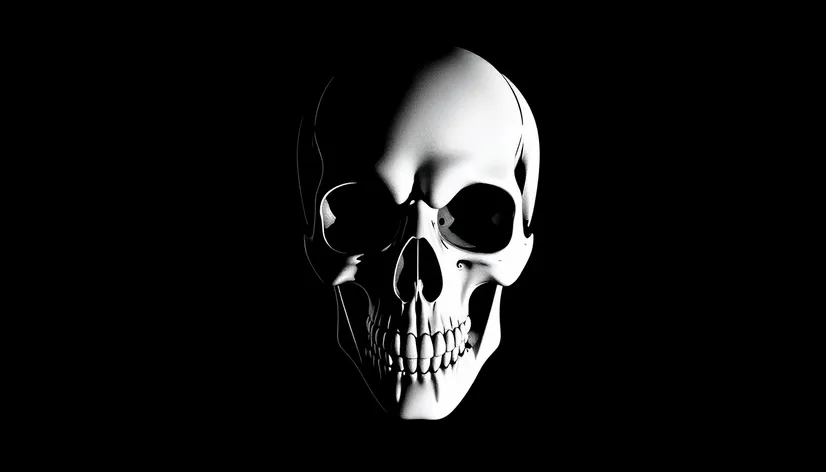 skull black and white