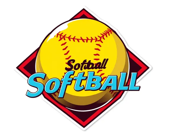 softball rhomb badge sticker