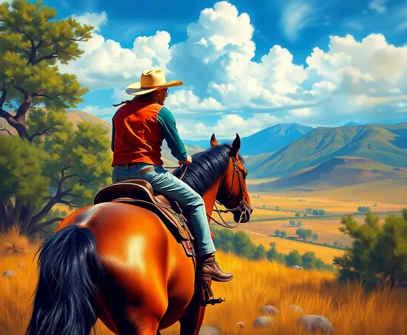 man riding horse