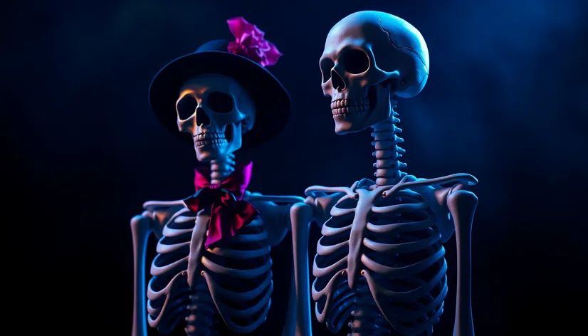 skeleton man and woman