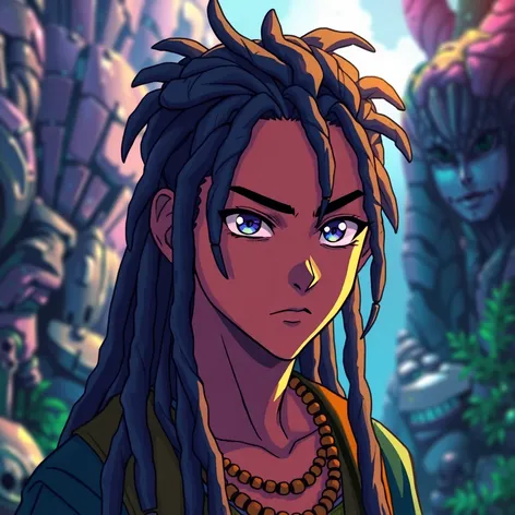 anime character with dreadlocks