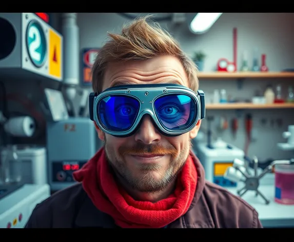 funny guy wearing goggles