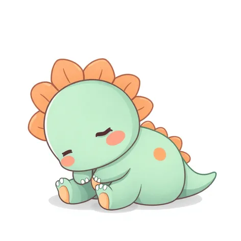 kawaii dino gif napping