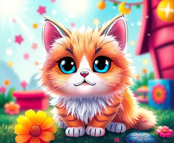 fluffy cartoon cat