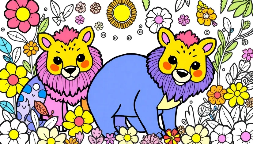 easy wild animal coloring