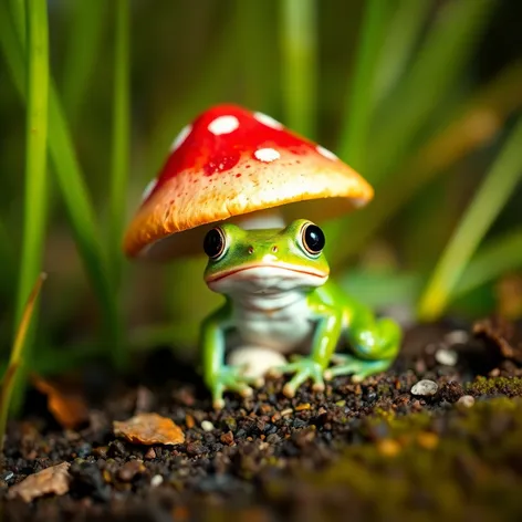 mushroom cute frog wallpaper