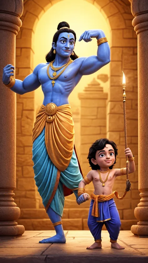 Bheem and Krishna faced