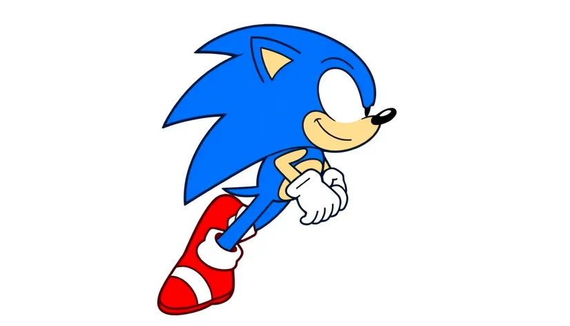 outline drawing of sonic