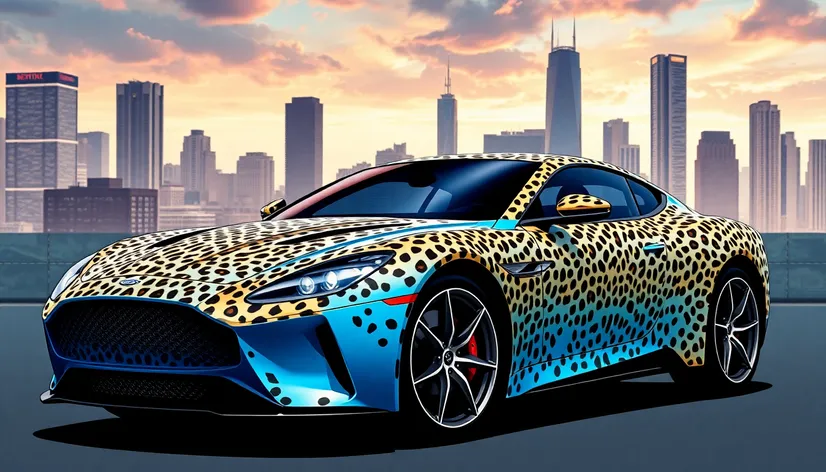 car with cheetah spots