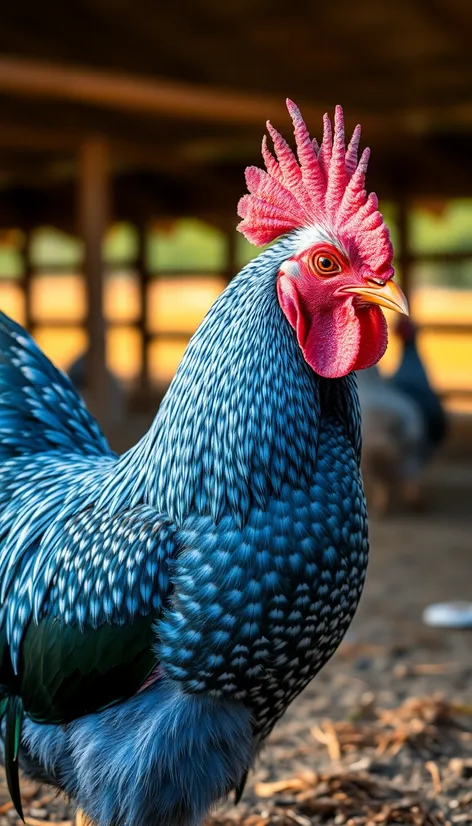 blue laced wyandotte rooster