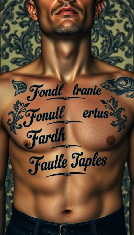 chest tattoos of names