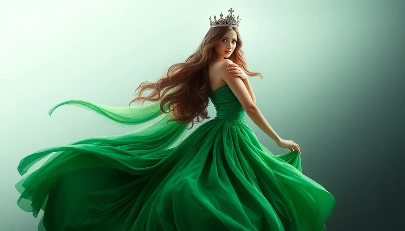 princess with green dress