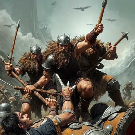 Savage Viking berserkers