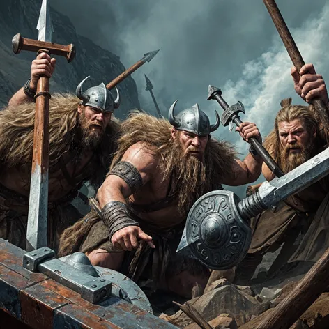 Savage Viking berserkers