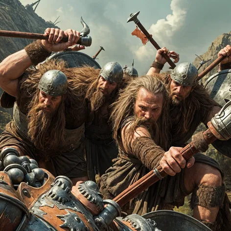 Savage Viking berserkers