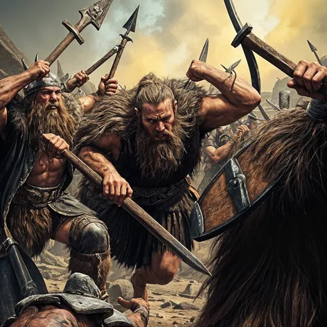 Savage Viking berserkers