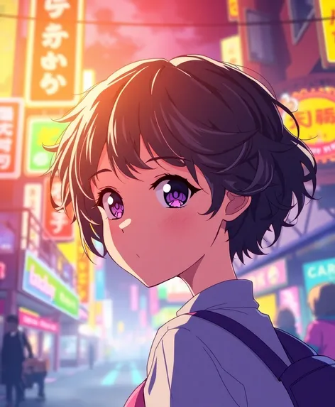 anime short curly hair