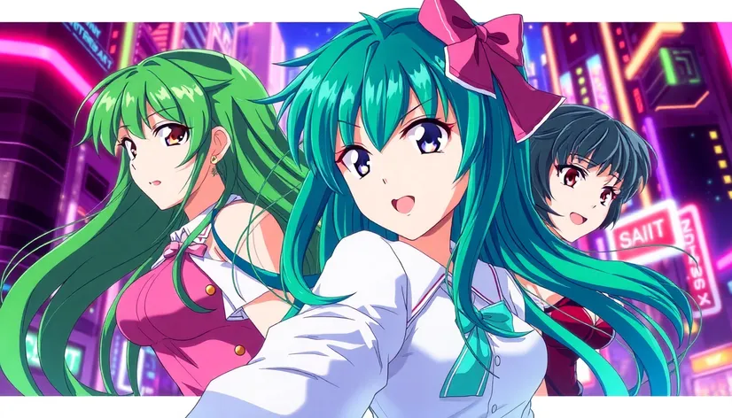 green haired anime girls