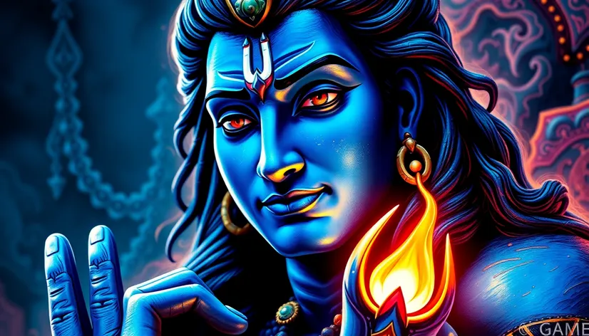 blue indian god shiva