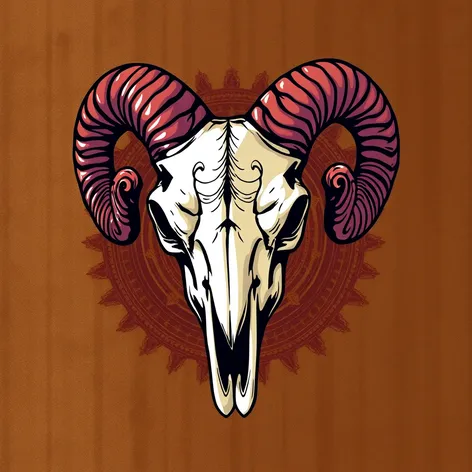 aries ram skull drawing