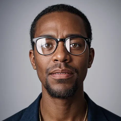 black man with glasses