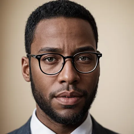 black man with glasses