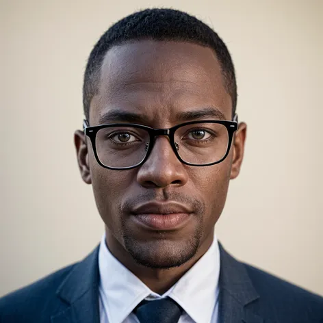 black man with glasses