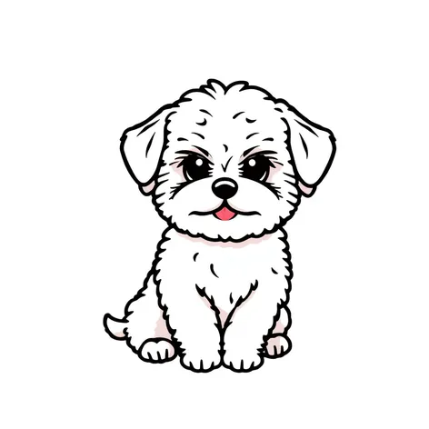 maltipoo outline drawing