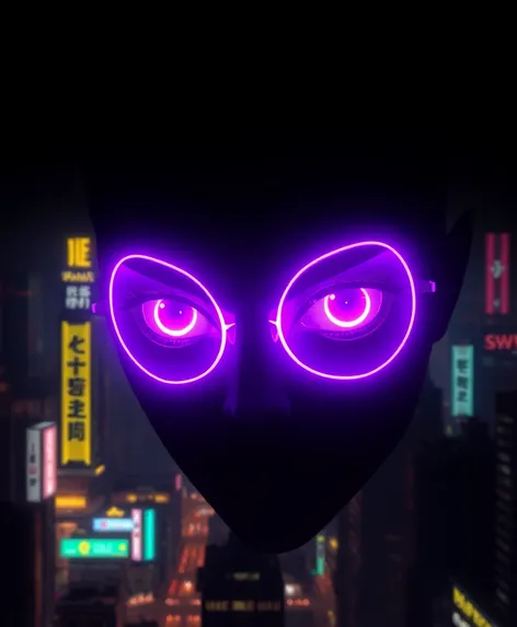 purple glowing eyes