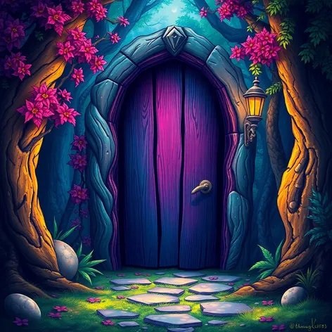 whimsical door scene