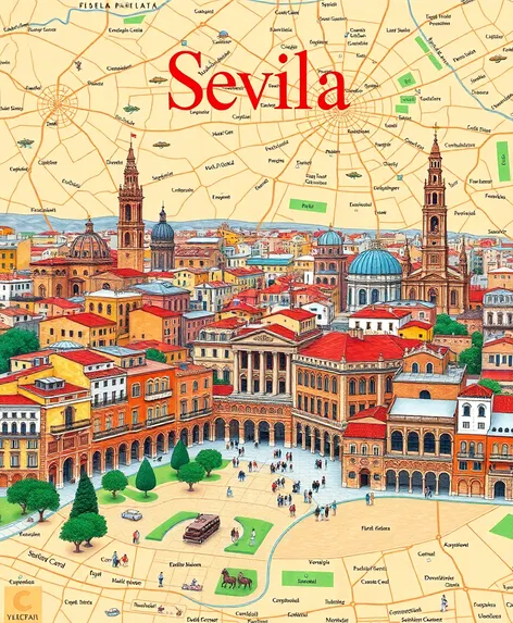 seville spain map