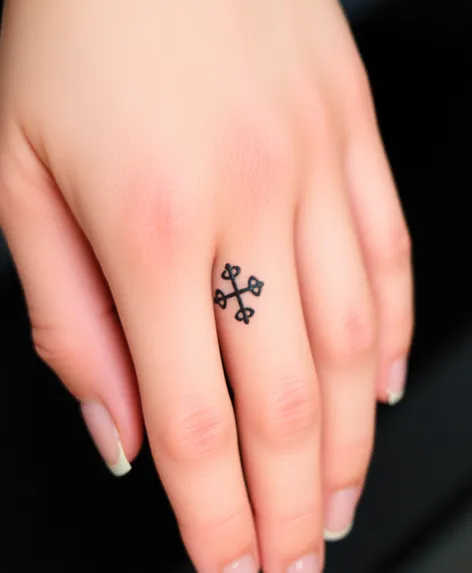 nail cross tattoo