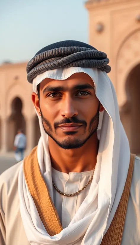 modern arab man drawing