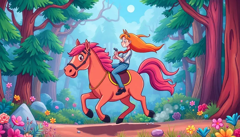 horseback riding cartoon