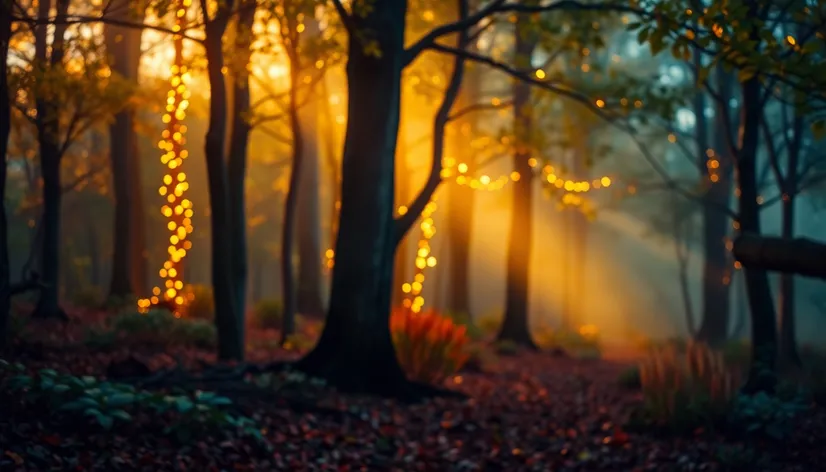 illuminated trees