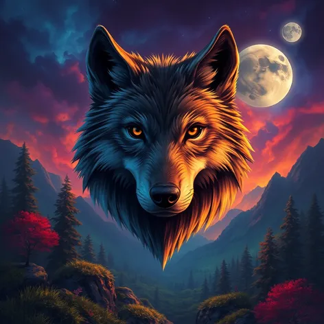 wolf head art