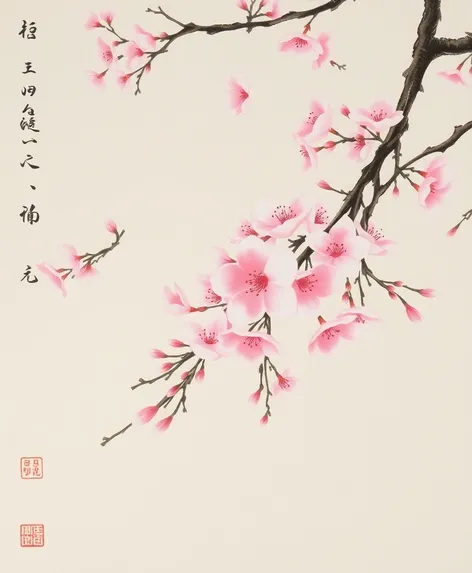 cherry blossom painting chinese