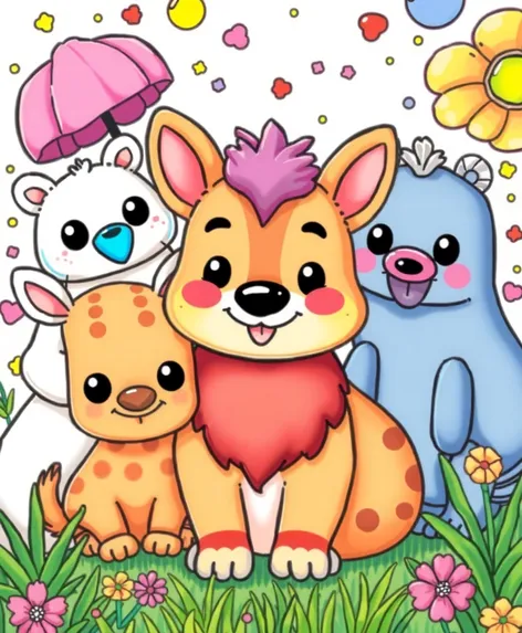 cute cartoon animals coloring