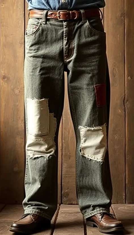 pants with patches