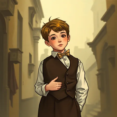 crossdresser boy vintage illustration