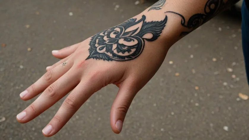 side hand tattoos for