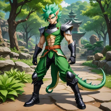 Anthro attractive green male