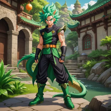 Anthro attractive green male