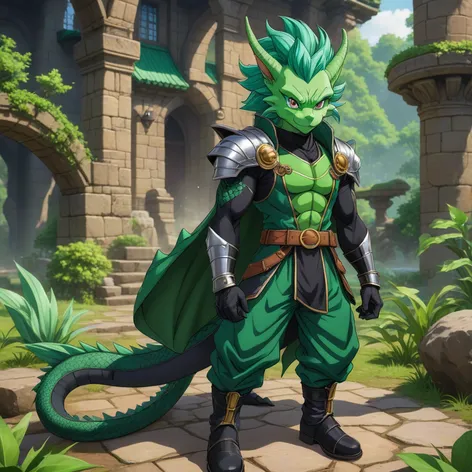 Anthro attractive green male