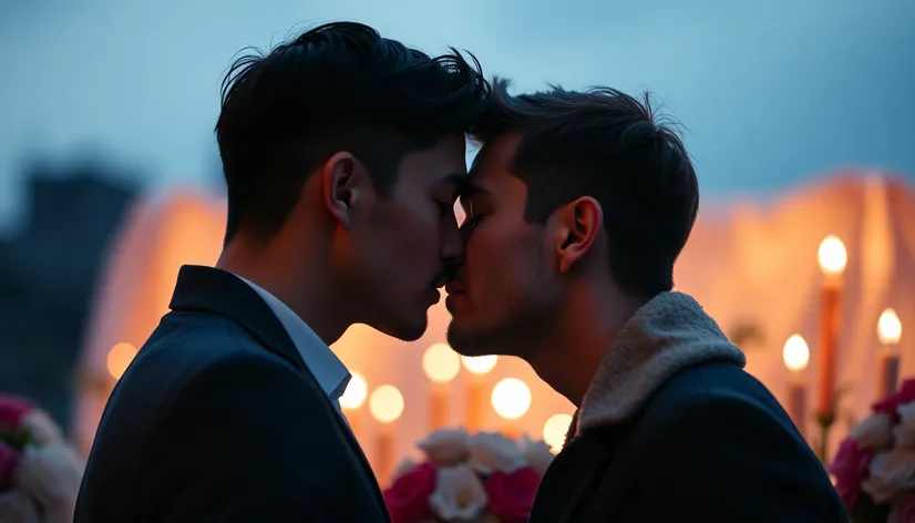 2 men kissing