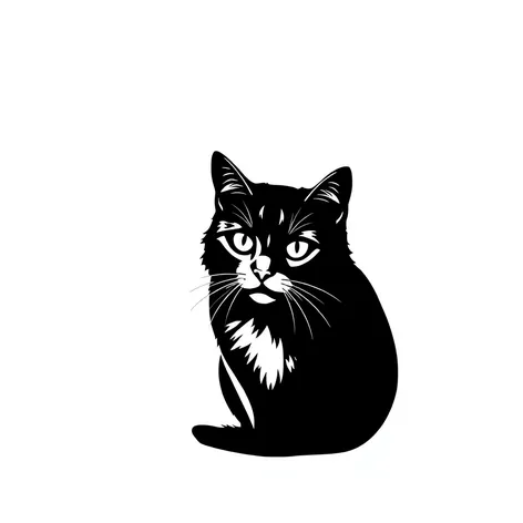 black white cat wallpaper