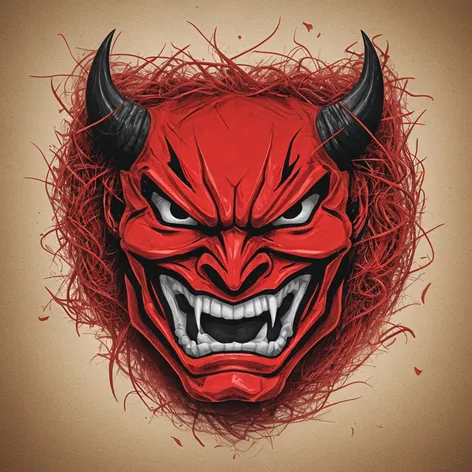 Red devil face logo