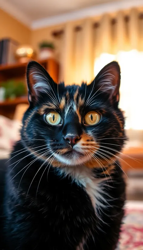 black and calico cat