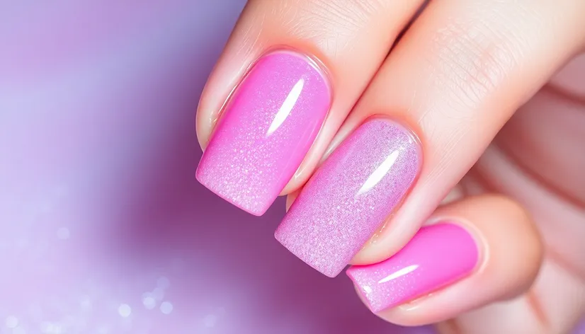 gel manicure pink