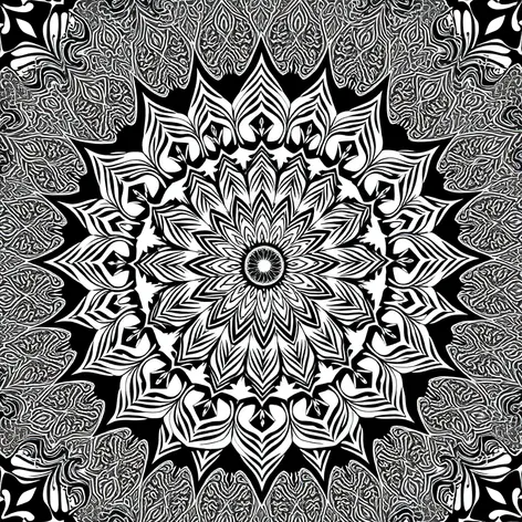 mandala white and black